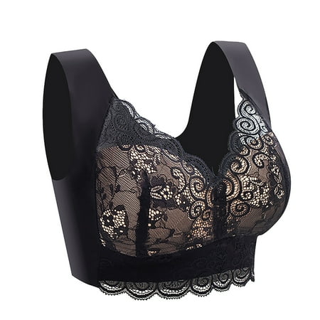 

TIANEK Unpadded Bra for Female Casual Cute Lingerie Balconette Plus Size Strap Sexy Lace Full Coverage Everyday Soft Night Underwear Clearance