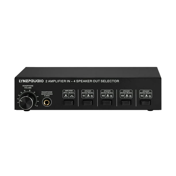 Ammoon LINEPAUDIO 2 in 4 Out Speaker Selector Switch Box 4 Zone Amplifier and Speaker Selector