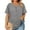 Gray, variant on FAHXNVB Womens Summer Tops Plus Size Button Down V Neck T Shirts Short Sleeve Business Casual Loose Solid Color Tunics Blouses