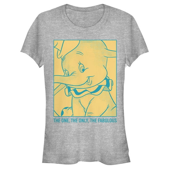 Junior's Dumbo The One, The Only, The Fabulous  Graphic Tee Athletic Heather Large