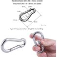 thumbnail image 3 of Sleek Polished Stainless Steel Carabiner, Heavy Duty for Secure Spring Snap Clip Attachments, 3 of 5