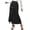Black, variant on Women's High Waist Satin Pleated Split Long Skirt - Classic Solid Color, Zipper Closure, Elegant Bodycon Design
