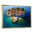 thumbnail image 2 of Designart "Aerial View Beach Village in South of France III" Beach Framed Wall Art - Coastal Blue Beach & Ocean Bedroom Framed Canvas Wall Art, 2 of 6