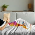 thumbnail image 3 of Dolphin Soft Flannel Fleece Throw Blanket, Multicolored Animal Design Watercolor Pattern Vibrant Ocean Mammal Image Print, Cozy Plush for Indoor and Outdoor Use, 50" x 60", Multicolor, by Ambesonne, 3 of 5