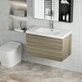 thumbnail image 5 of 30" Bathroom Vanities with Sink Combo, Wall Mounted Floating Cabinet W/Resin Top Basin, Soft-Close System, Ash Grey, 5 of 6