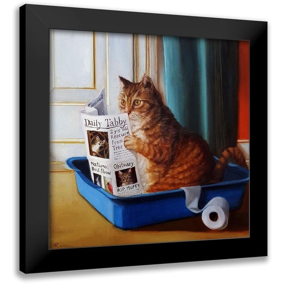 Heffernan, Lucia 12x12 Black Modern Framed Museum Art Print Titled - Kitty Throne