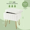thumbnail image 4 of Parcus Faux Fur Vanity Stool with Storage, 16"L x 12.2"W x 18.9"H, Makeup Ottoman Chair with Padded Seat, 4 Metal Legs & Adjustable Anti-Slip Feet, 4 of 10