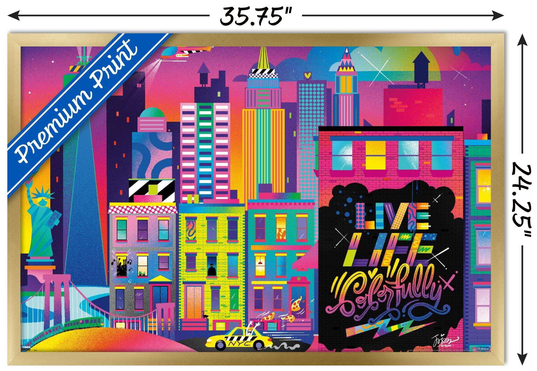 Jason Naylor - Live Life Colorfully Wall Poster, 22.375" x 34", Framed