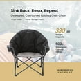 thumbnail image 2 of ARROWHEAD OUTDOOR Oversized Heavy-Duty Club Folding Camping Chair w/External Pocket, Cup Holder, Portable, Padded, Moon, Round, Saucer, Supports 330lbs, Carrying Bag, USA-Based Support, 2 of 7