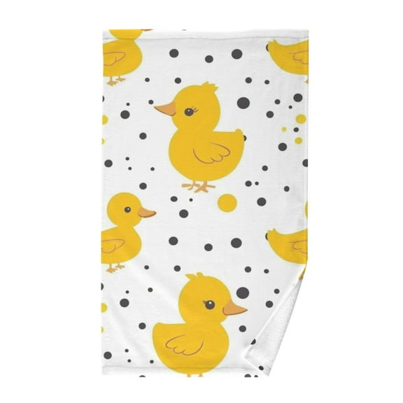 Cotton Bath Towels Soft Face Towel Absorbent Quick Dry Cute Duck with Polka Dot 16"x28"
