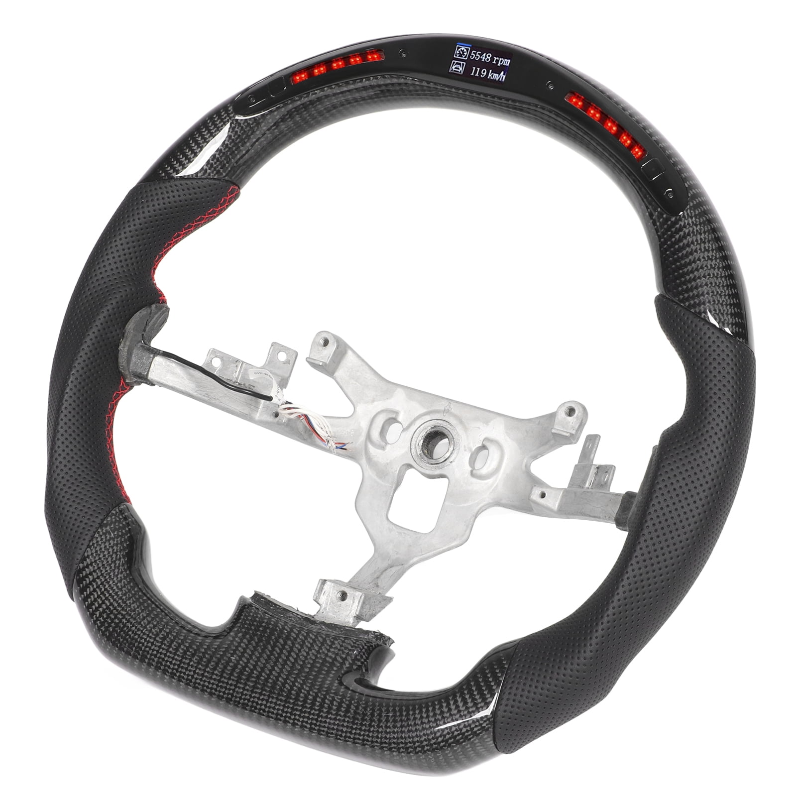 D Type Steering Wheel, Oxidation Proof RGB LED Carbon Fiber Steering