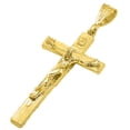 thumbnail image 5 of 14k Gold Heavy Plated Crucifix Pendant Cross Pendant + Rope Chain Necklace Set, 20 inches - Premium Gift Box, 5 of 7