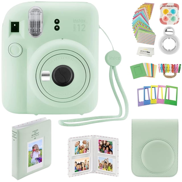Cámara instantánea Fujifilm Instax Mini 12 con kit de accesorios, color verde
