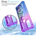 thumbnail image 3 of for Moto Play 2023 Case,Moto G Pure Case with HD Screen Protector,Gradient Quicksand Glitter Liquid Floating Waterfall Durable Girls Cute Phone Case for Motorola Moto G Play 2023 (Purple/Blue), 3 of 15