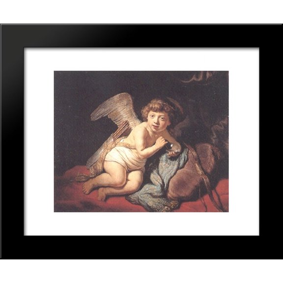 Cupid Blowing Soap Bubbles 20x24 Framed Art Print by Rembrandt