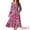 Hot Pink, variant on DARING DIVA Floral Square Neck Smocked Midi Dress S Hot Pink