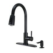 Better Homes & Gardens Elmont Pull Down Kitchen Sink Faucet with Soap Dispenser, Matte Black