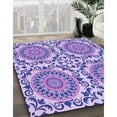 thumbnail image 3 of Ahgly Company Machine Washable Indoor Round Transitional Mauve Purple Area Rugs, 4' Round, 3 of 7