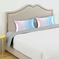 thumbnail image 3 of Yayeee Pillowcase Standard Size Set of 2 Satin Wrinkle Resistant Pillow Case, Light Blue Stripes, 3 of 7
