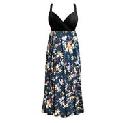 Small Petite Midnight Blue Magnolia Empire Waist Womens Spring Dress
