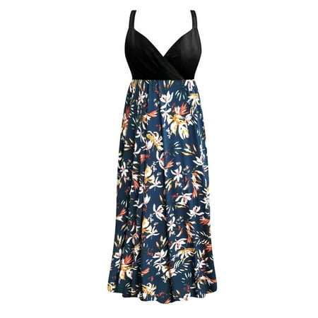 Small Petite Midnight Blue Magnolia Empire Waist Womens Spring Dress