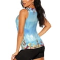 thumbnail image 3 of Uemuo Sea and Fish Pattern Workout Tank Tops for Women Breathable Moisture-wicking tank top Sleeveless Running Loose Fit Yoga Tops Active Shirts Sports Gym Exercise, 3 of 9
