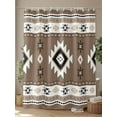 thumbnail image 4 of Boho Shower Curtain, Southwest Aztec Pattern Bathroom Decor Curtains Set with Hooks, Brown Waterproof Fabric Home Accessories， Stall 54 X 78 Inch, 4 of 6