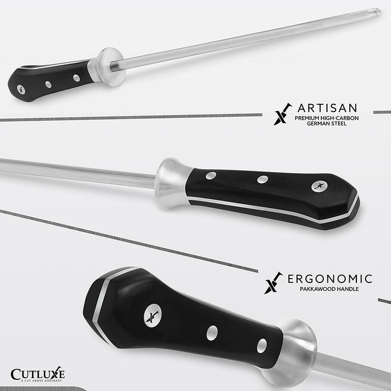 Hecef Sharpening Steel 10 inch, Diamond Carbon Honing Rod, Sharp Knife – Hecef  Kitchen