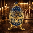 thumbnail image 2 of Blue Jewel Royal Inspired Easter Egg 4.5 Inches, 2 of 6