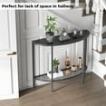 thumbnail image 6 of Black Half Moon Console Table 2 Tier Narrow Entryway Table with Storage Modern Couch Table Small Entry Way Tables, Easy Assembly, All Black, 6 of 16