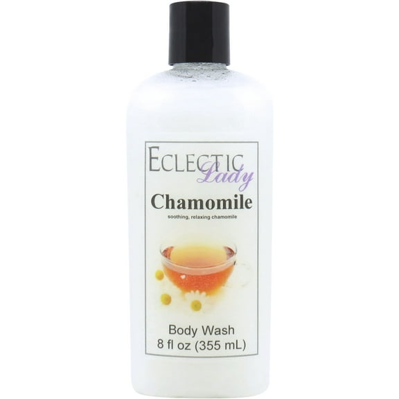 Chamomile Body Wash by Eclectic Lady, Liquid Shower Gel for Women and Men, 8 Ounces