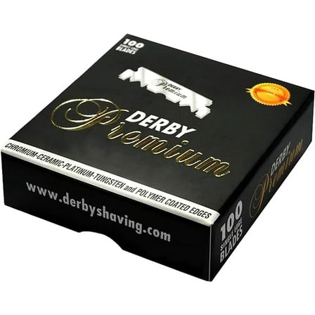 DERBY TOKAI Swedish Steel 100 Half Razor Blades, Premium Black