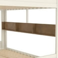 thumbnail image 5 of Queen over Queen Bunk Bed Frame with Trundle and Storage Shelves, Solid Wood Bunk Beds with hooks and Safety Guard Rails for Bedroom, Apartment, Guest Room, Mattress Not Included, Beige&Natural, 5 of 9