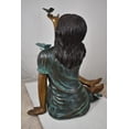 thumbnail image 5 of Nifao Girl with butterflies, green shirt Bronze Statue – Home Office Decor Sculpture, 27"L x 17"W x 24"H, 5 of 11