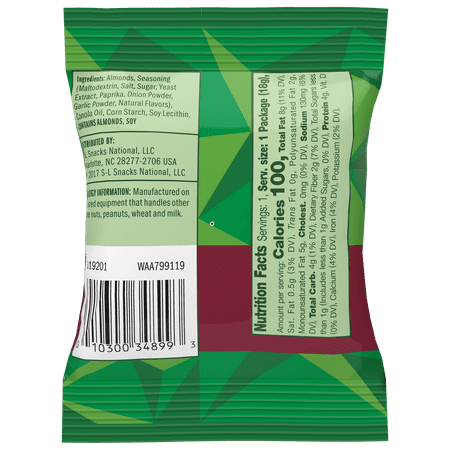 Emerald Dry Roasted Almonds 100 Calorie Packs, 7 ct (Pack of 6)