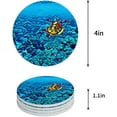 thumbnail image 1 of FMSHPON Ocean Sea Turtle Set of 4 Round Coaster for Drinks, Absorbent Ceramic Stone Coasters Cup Mat with Cork Base for Home Kitchen Room Coffee Table Bar Decor, 1 of 6