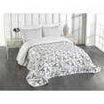 thumbnail image 3 of Ambesonne Eiffel Quilted Bedspread Set 3 Pcs, French Doodle Art, King Size, Blue Black Red, 3 of 5