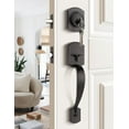 thumbnail image 1 of Front Door Handle and Deadbolt Set  Front Door Lock Set  Oil-Rubbed Bronze  Vintage Lower Half Entry Handleset  Entry Door Handle with Reversible Lever, 1 of 8