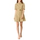 thumbnail image 1 of CAMISETA DE VESTIDO DE BOTONES DE MANGA CORTA DE COLOR SÓLIDO PARA MUJER INSPIRAR CHIC XL CAQUI, 1 of 7