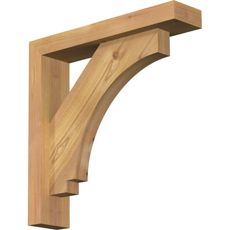 

Ekena Millwork 3 1/2 W x 16 D x 16 H Imperial Block Smooth Bracket w/ Offset Brace Western Red Cedar