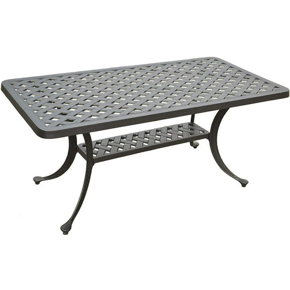 Vintage Coffee Table - Outdoor Patio Table - Metal Rectangular Table - Black Finish - Elegant Design