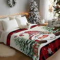 thumbnail image 3 of Christmas Dwarf Flannel Blanket for Bed,Travel and Camping, Winter Snowflakes Xmas Trees Vintage Plaid Super Soft Cozy Blanket for All Seasons 60"x80", 3 of 9