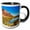 Black/White, variant on 3drose, Sandy Beach River Access. Colorado River. Moab, Utah., 11oz Two-tone Yellow Mug
