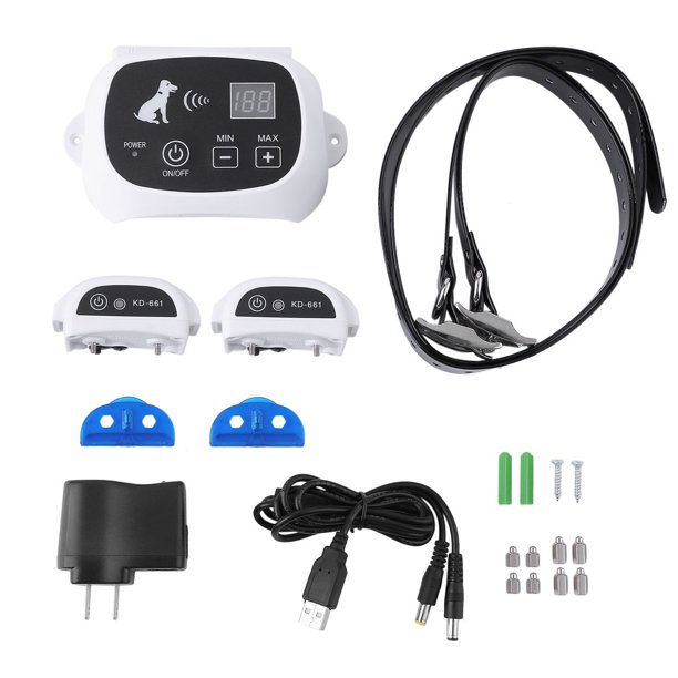 2 Dogs Electric Dog Fence System, Wireless Invisible Dog Fence