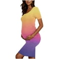 thumbnail image 6 of Frnrwgo Maternity Work Dresses Yellow Maternity Short Sleeve Dress Mama Baby Shower Pregnancy Dress S-XL, 6 of 6