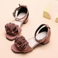 thumbnail image 6 of YYUIJK Girls Sandals Open Toe Kids Summer Low Heels Sandals Fashion Dress Flower Shoes for Wedding Party Pink 5 Years, 6 of 7
