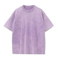 thumbnail image 2 of Zimjoy Oversized Tshirts for Men Casual Crew Neck Purple Tshirt Men Vintage Washed Cotton T Shirts for Men Loose Fit Short Sleeve Men's Clothing, Purple XL, 2 of 8
