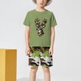 thumbnail image 4 of TOWED22 Toddler Baby Girl Boy Summer 2pcs Outfit Trendy Graphic Short Sleeve Crewneck T-Shirt Tee Elastic Waist Shorts Set Clothes(Green,2-3 Y), 4 of 6