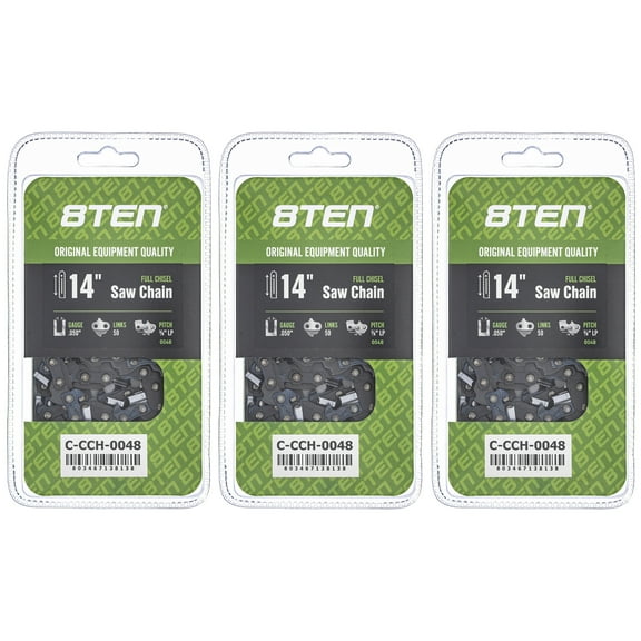 Full Chisel Chainsaw Chain 14 inch .050 3/8 LP 50 DL for Stihl Craftsman 3 Pack 810-CCC2260H