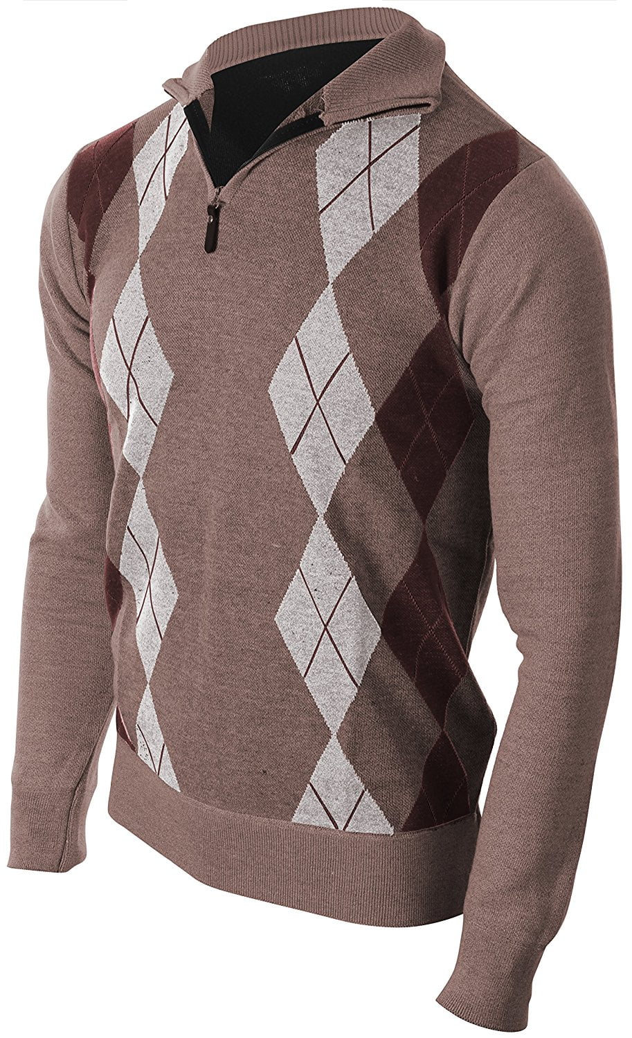 Enimay Mens Argyle Zip Up Golf Long 